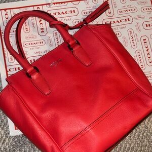 Coach Legacy Mini Tanner Handbag Shoulder Bag Leather Red COACH Ladies Tassel